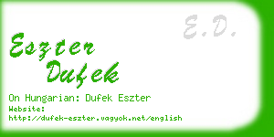 eszter dufek business card